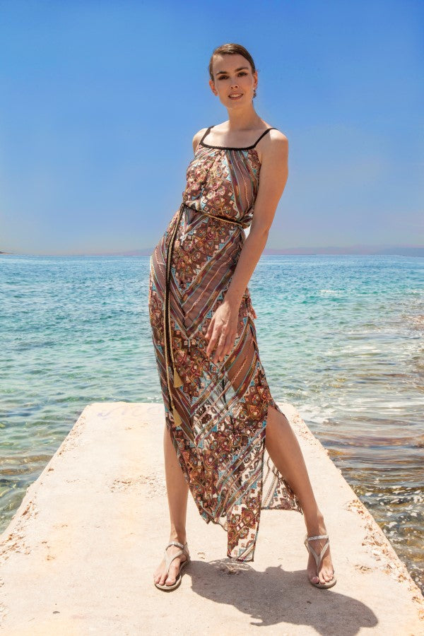 Maxi Aztec Printed Boho Dress