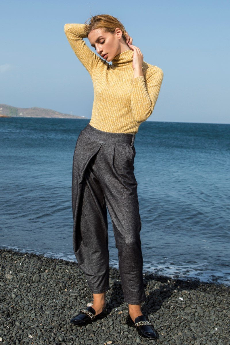 Yellow Mustard Knit Turtleneck Sweater