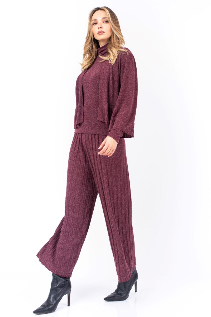 Wine Red Knit Pants