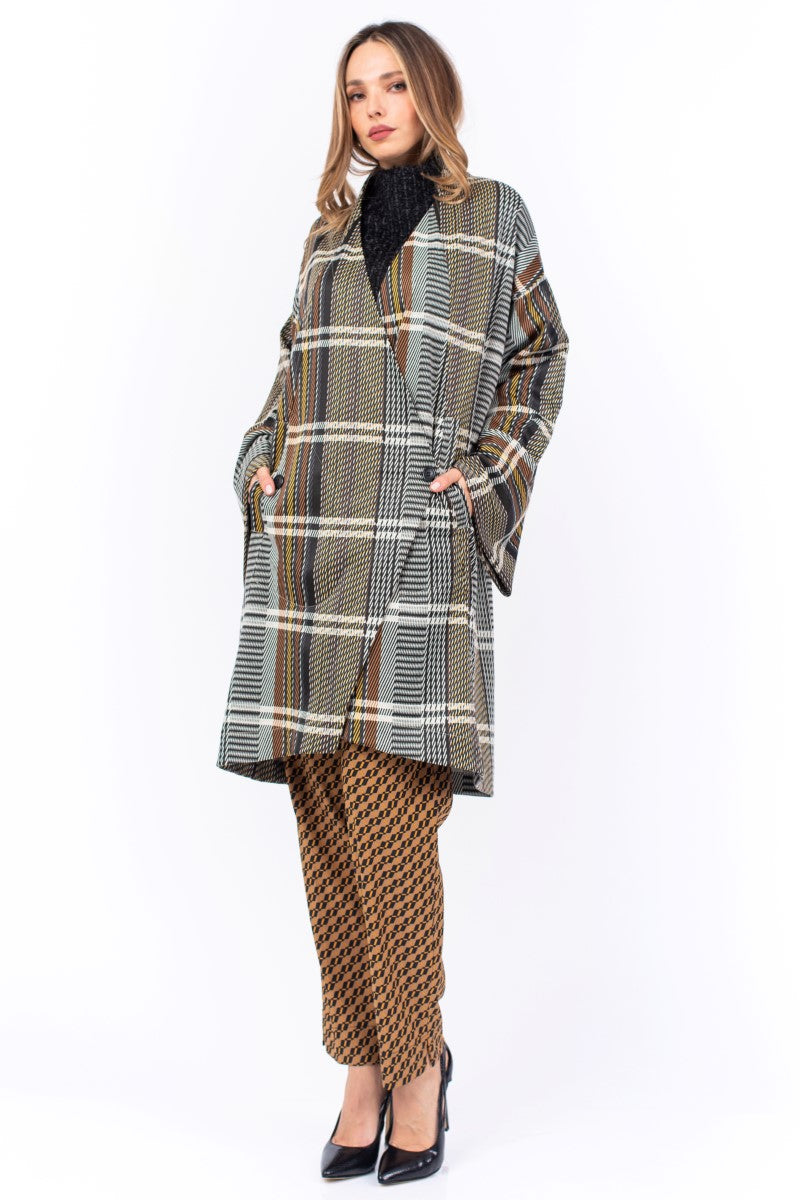 Grey Striped Kimono