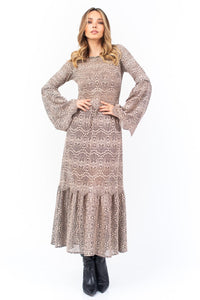 Boho Lace Dress With Bell Sleeves