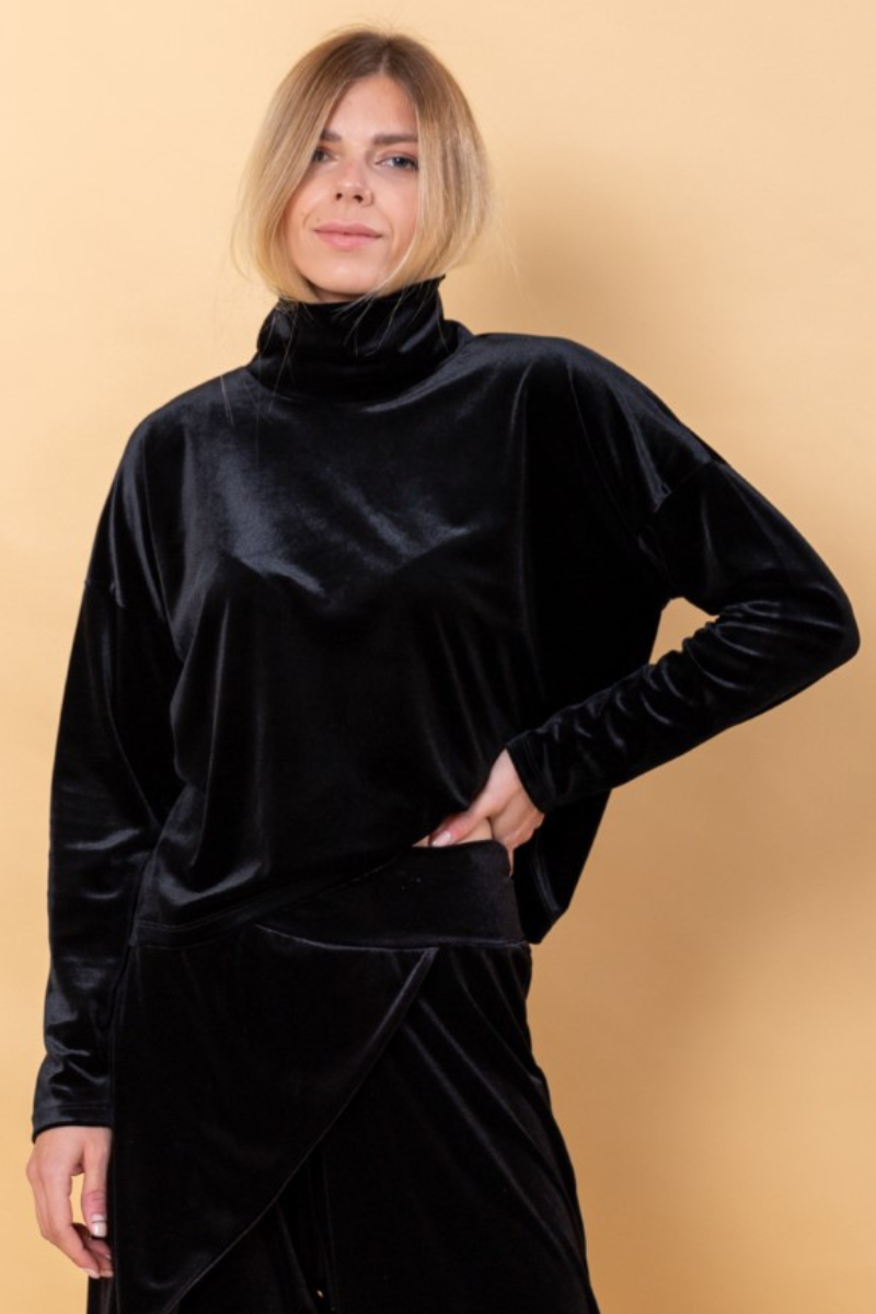 Velvet Turtleneck Sweater