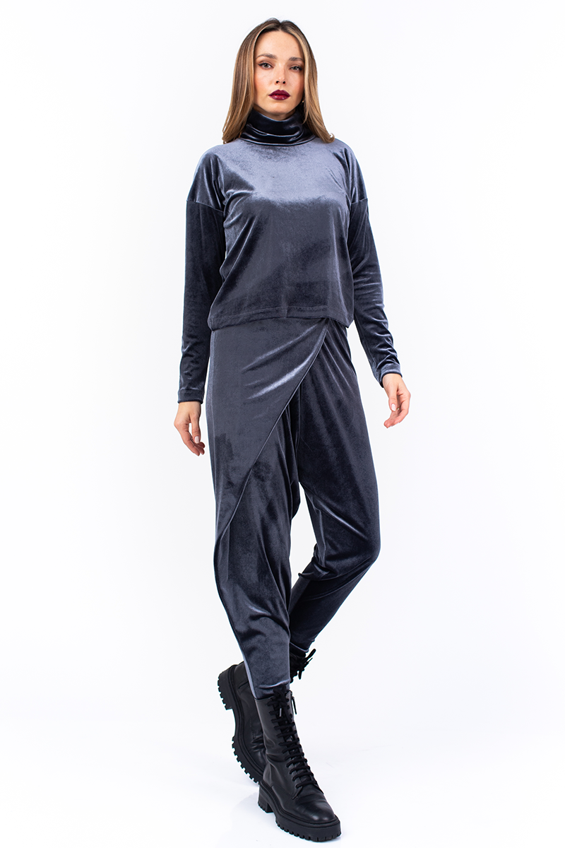 Grey Velvet Trousers