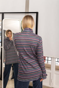 Grey Striped Long Sweater