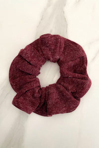 Wine Red Knit Scrunchie
