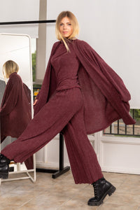 Wine Red Long Cardigan