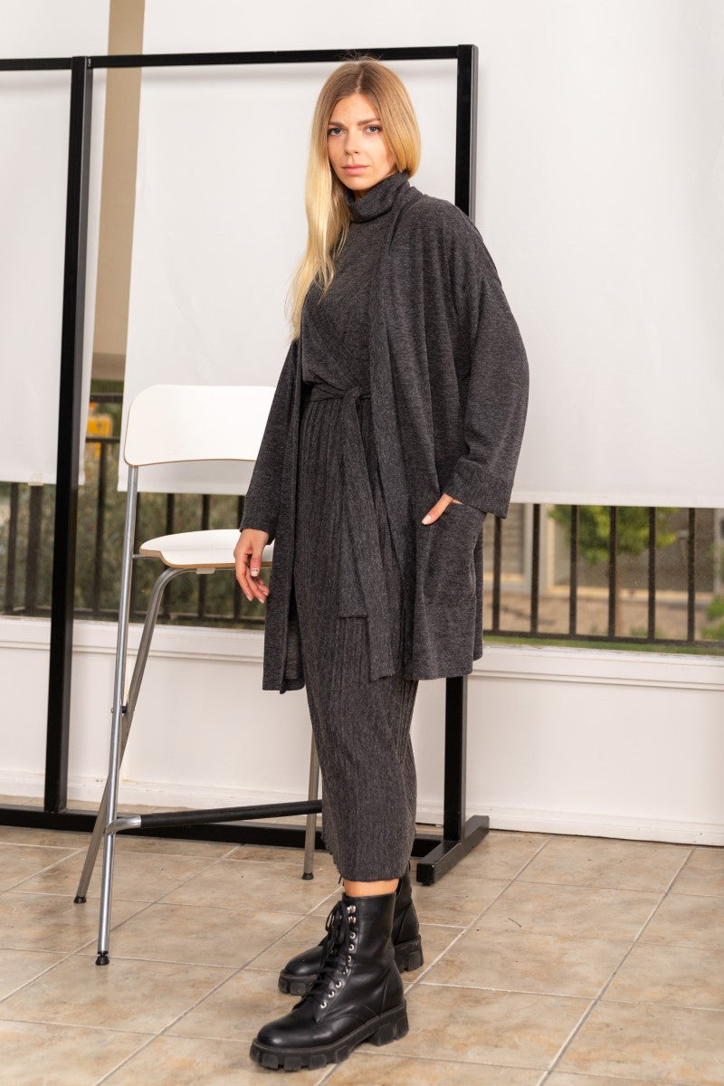 Dark Grey Long Cardigan