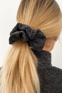 Dark Grey Knit Scrunchie