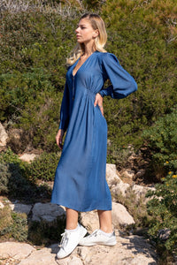 Denim Blue Buttoned Dress