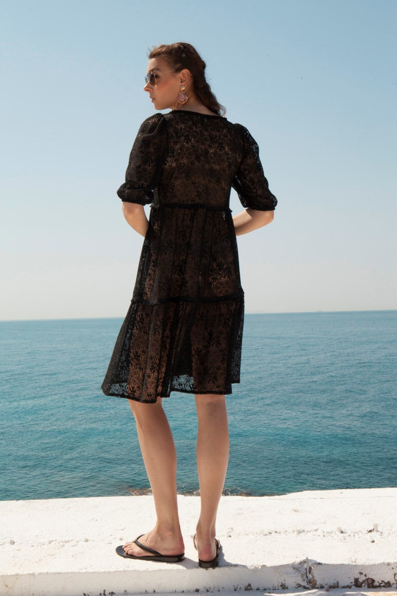 Louis Vuitton Monogram Lace Bootie Shorts Black Cotton Viscose ref.561766 -  Joli Closet