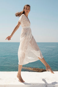 White Beach Kaftan Dress