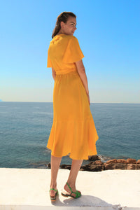 Yellow Wrap Dress