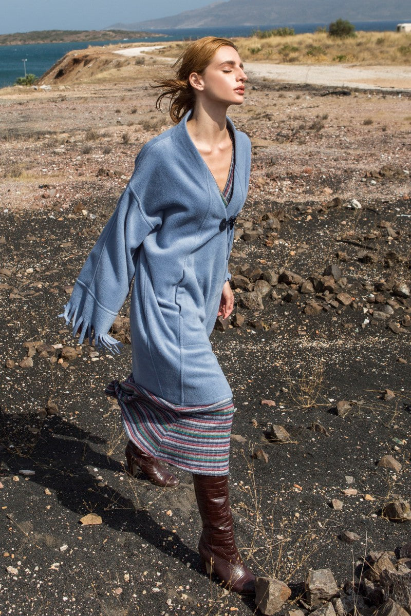 Chambray Denim Fleece Jacket