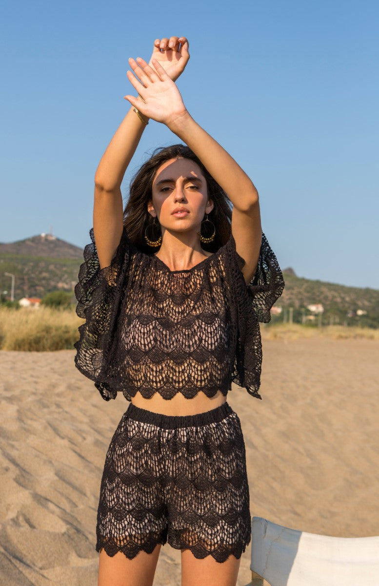 Black Lace Co-ord Shorts