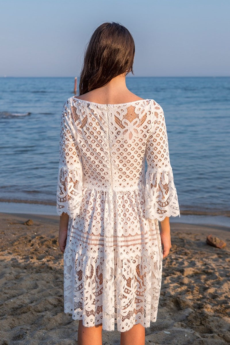 White Mini Lace Dress