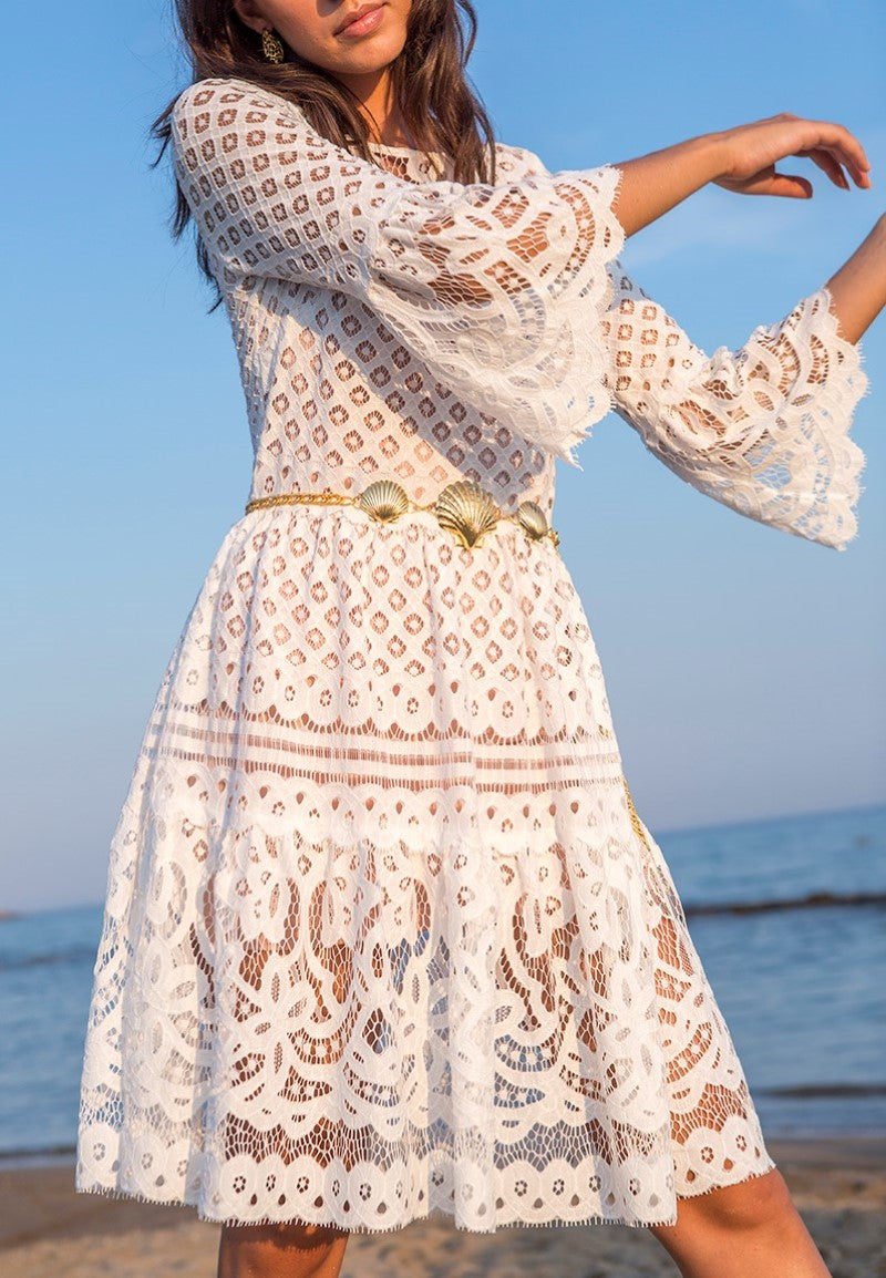 White Mini Lace Dress