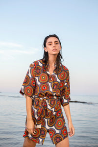 Multi Colored Patterned Shirt-dress