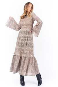Boho Lace Dress With Bell Sleeves