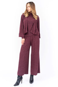 Wine Red Knit Pants