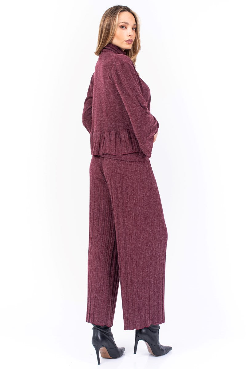 Wine Red Knit Pants
