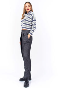 Grey High-Waisted Pants