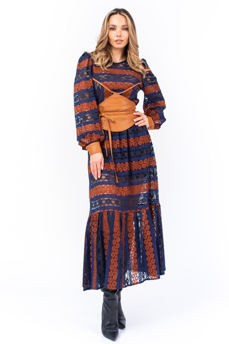 Lace Dress With Puffy Sleeves