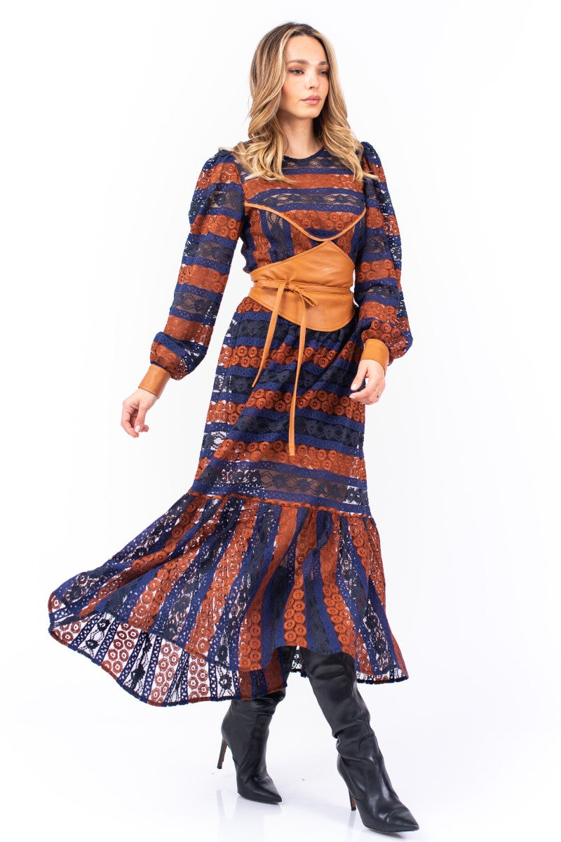 Lace Dress With Puffy Sleeves