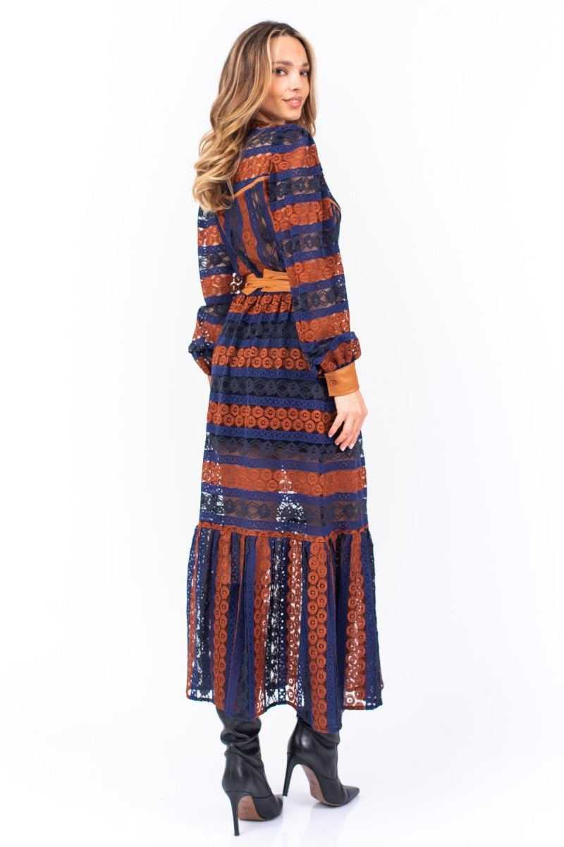 Lace Dress With Puffy Sleeves