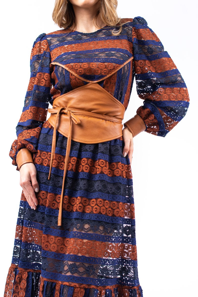 Lace Dress With Puffy Sleeves