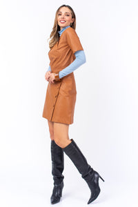 Faux Leather Tobacco Skirt